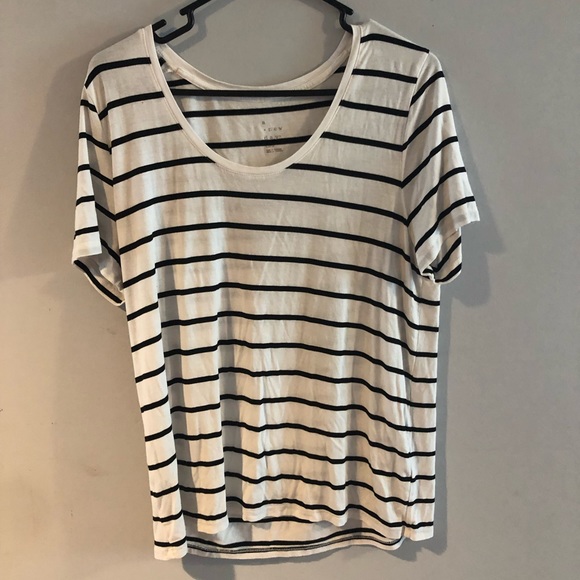 Striped scoop neck tee - Picture 1 of 2